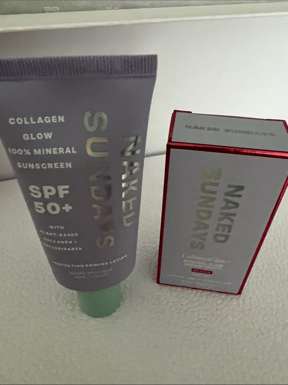 Naked Sundays Duo: Collagen Glow Mineral Sunscreen SPF 50 and Cabana Glow Blush